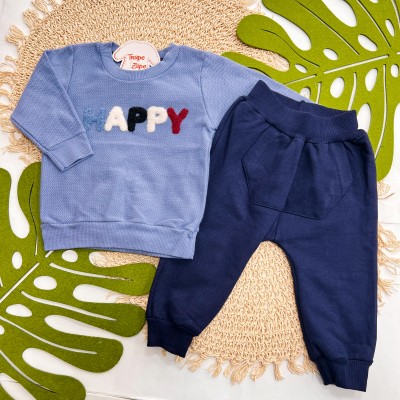 Inverno 2025 - Conjunto Happy Casaco e Calça - Azul Marinho 